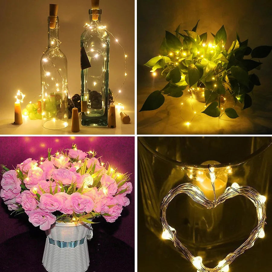 guirlande lumineuse led pour bouteilles de vin décorative Noël - vue 9 sur 8