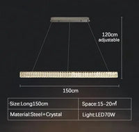 lustre moderne de luxe en cristal pour hôtel et bar