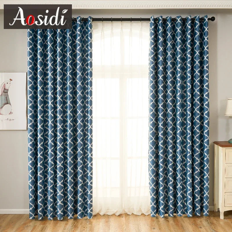 Rideau occultant moderne motifs infinis pour salon chambre