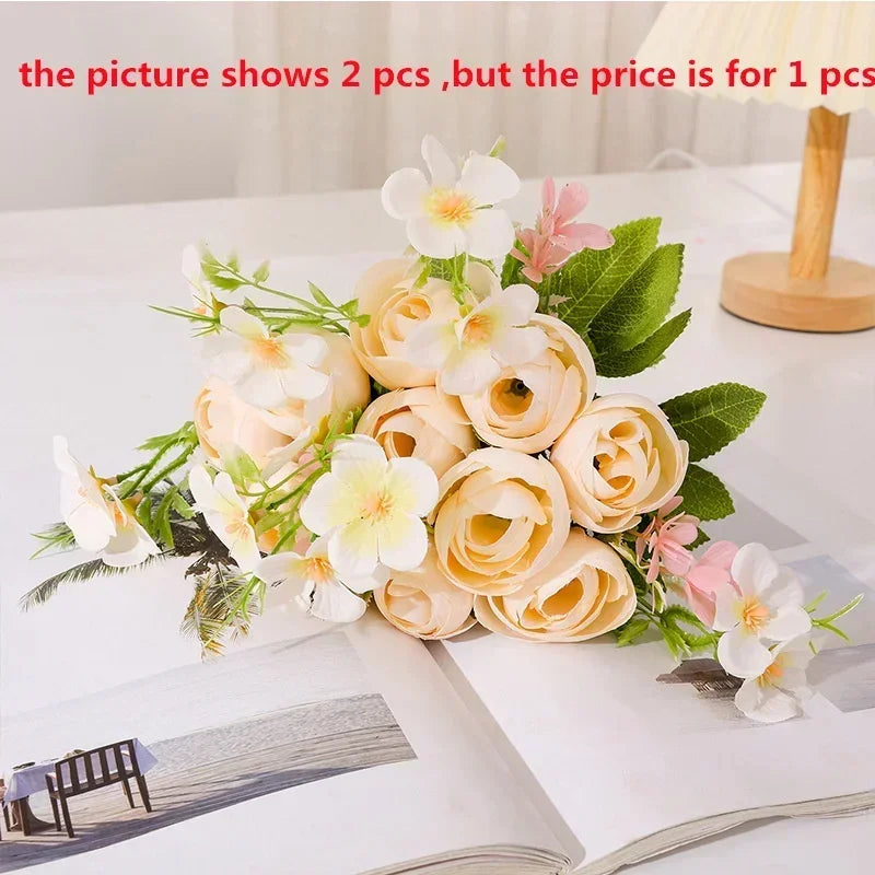 bouquet de fleurs artificielles en soie pour décoration intérieure - vue 12 sur 12