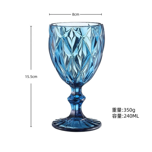 Verre a vin relief retro verre epais europe