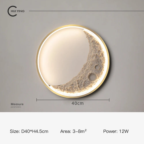 applique murale lune à led avec intensité variable décorative