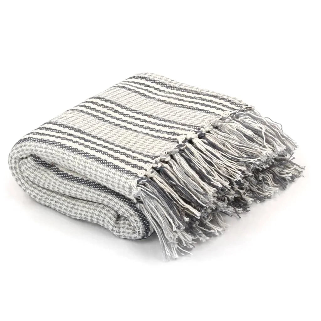 Plaid coton chevrons doux confortable pour salon chambre - vue 8 sur 17