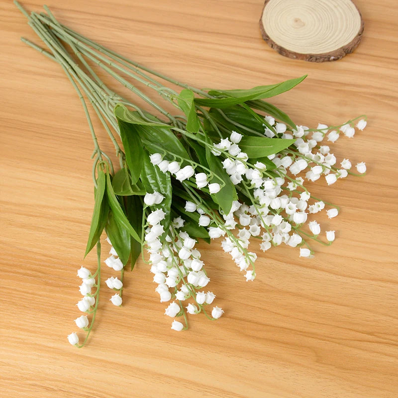 lot de 6 orchidées artificielles pour décoration jardin mariage bouquet - vue 6 sur 7