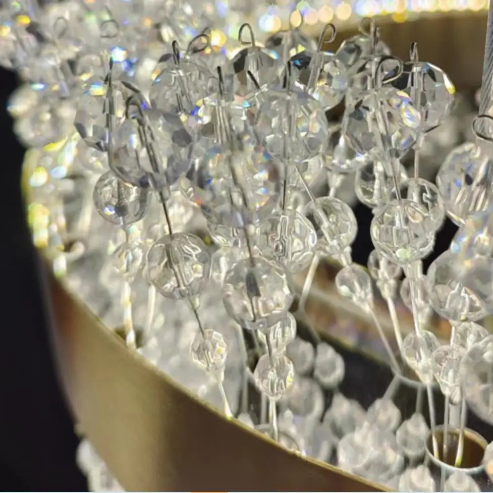 lustre led en cristal moderne hauteur réglable décoration maison - vue 7 sur 12