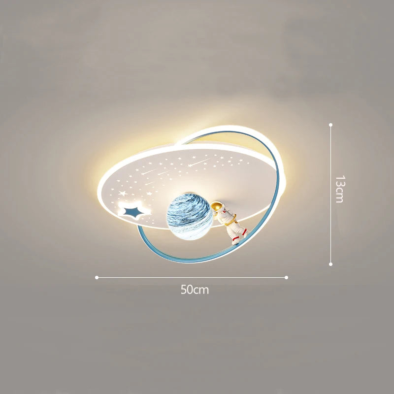 Modern minimalist astronaut planet decorative ceiling light for children - vue 11 sur 12