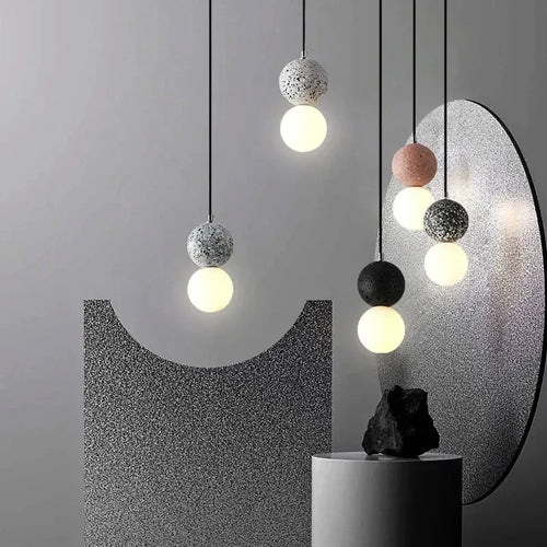 suspension moderne en terrazzo design nordique pour décoration intérieure - vue 4 sur 9