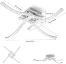 32W Led Ceiling Lamp, Metal Curved Ceiling Lamp Cold White 4 Cross Flamig Acrylic Ceiling Lighting Interior Bedroom Kitchen