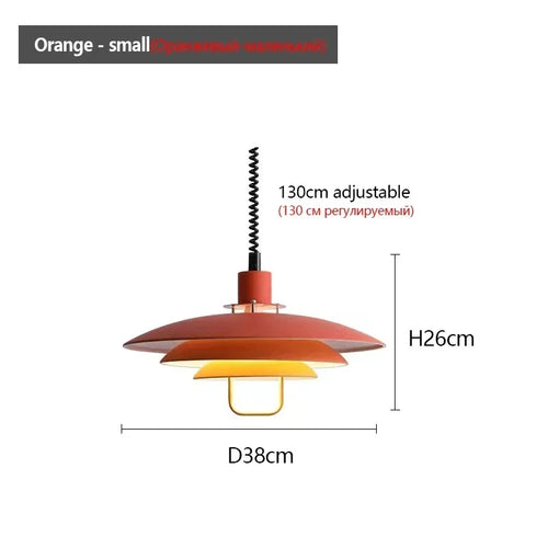Modern adjustable pendant light with adjustable lifting and telescopic capabilities, dining room, living room, indoor decoration - vue 12 sur 12
