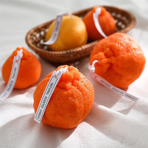 1Pc Soy Wax Candles Creative Orange Lemon Cheese Scented Candle, Home Table Dinner Decoration Aromatherapy Candle, Photo Props - vue 7 sur 10
