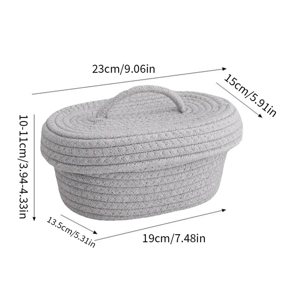 paniers ovales en corde de coton pour rangement et organisation - vue 16 sur 18