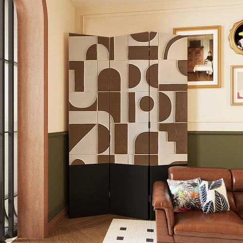 Folding and moving screen partitions into modern and minimalist living rooms, covering bedrooms - vue 3 sur 6