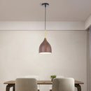 Nordic metal chandelier with wood-effect for minimalist interior decor