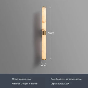 Marble and copper wall light for decorative indoor lighting