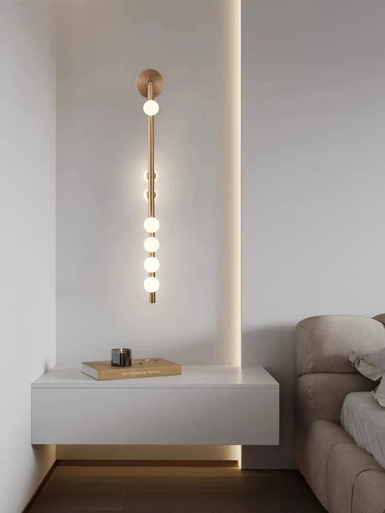 Modern Living Room Art Decoration Wall Lamp, Black Bedside Table, Aisle TV Background Wall, Sofa, Mirror Lighting Appliance - vue 3 sur 10