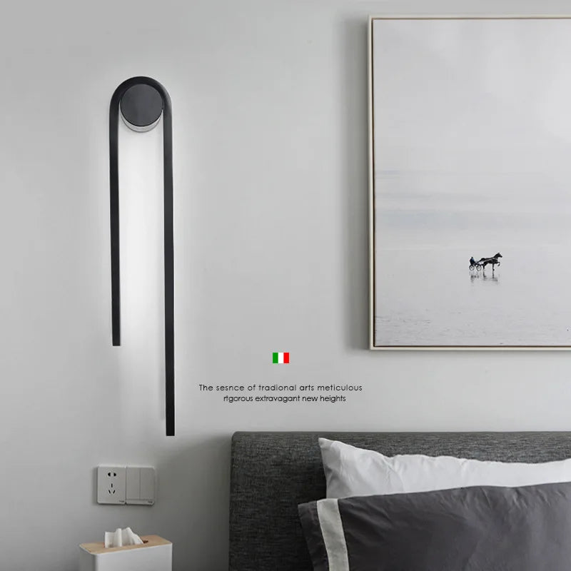 applique murale led en forme de u pour décoration nordique moderne - vue 4 sur 12