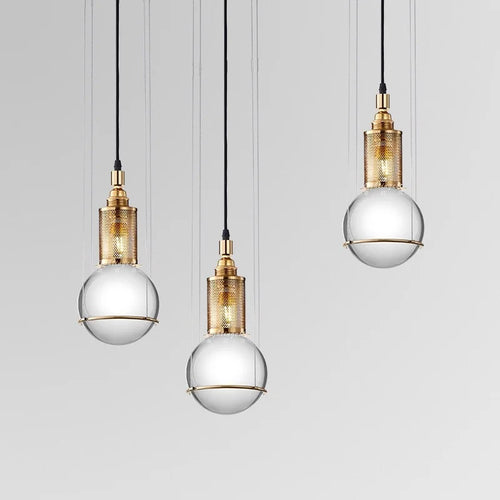 Suspension led de luxe en cristal style nordique cage à oiseaux