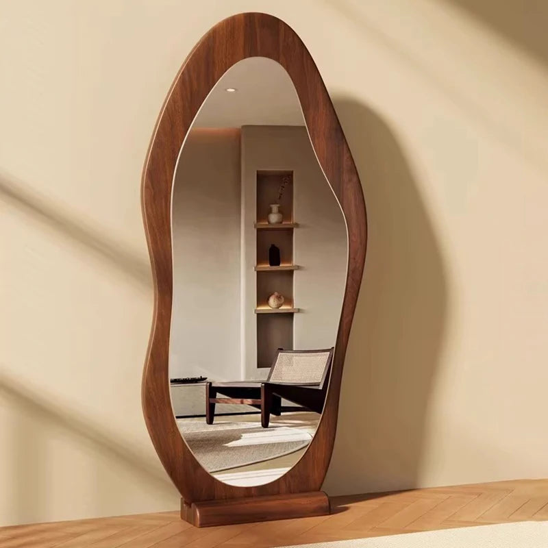 Minimalist wooden decorative mirror for stylish interiors - vue 3 sur 12