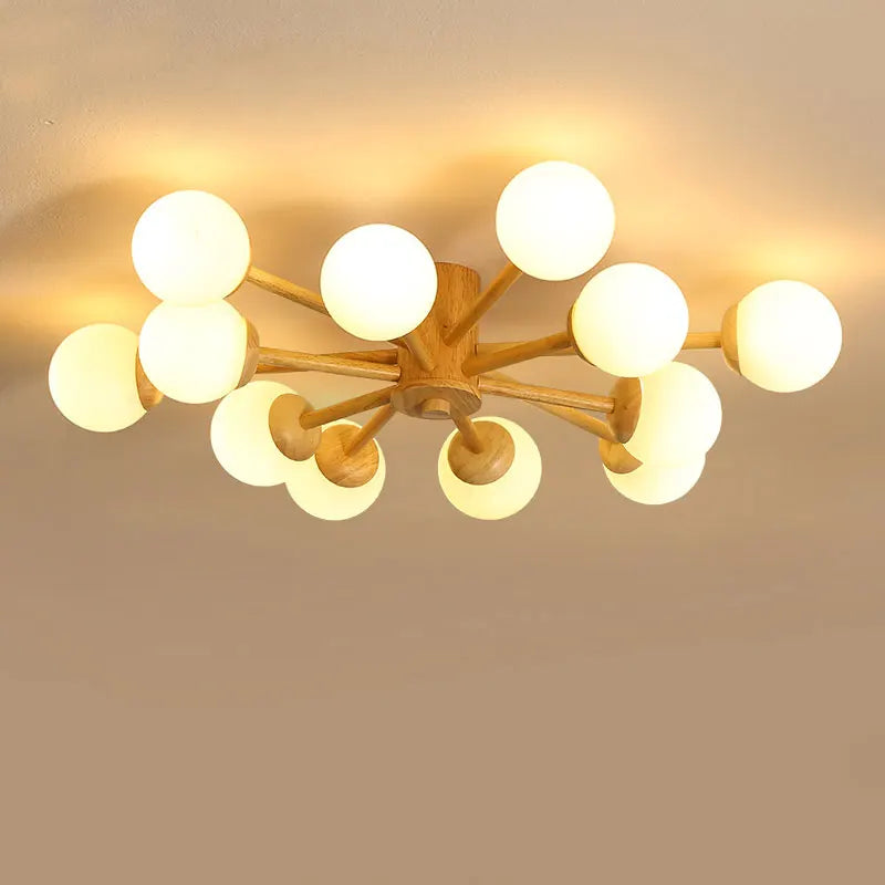 lustre nordique en bois pour décoration intérieure moderne - vue 5 sur 11