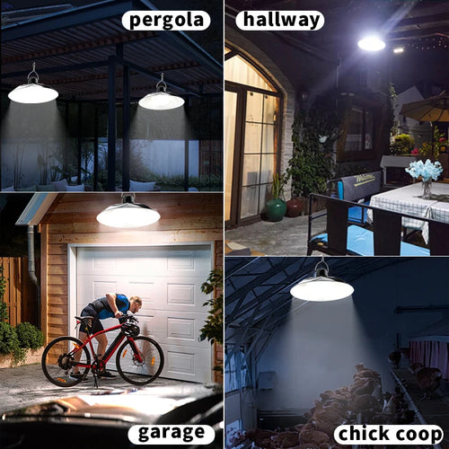 suspension solaire à led avec télécommande pour extérieur jardin camping - vue 5 sur 8