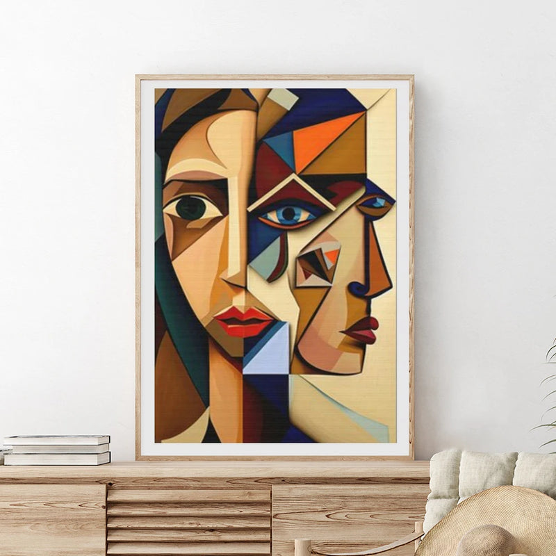 peinture abstraite cubiste style picasso pour décoration intérieure