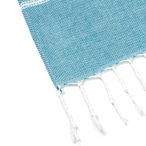 serviette de plage turque coton rayures franges absorbante