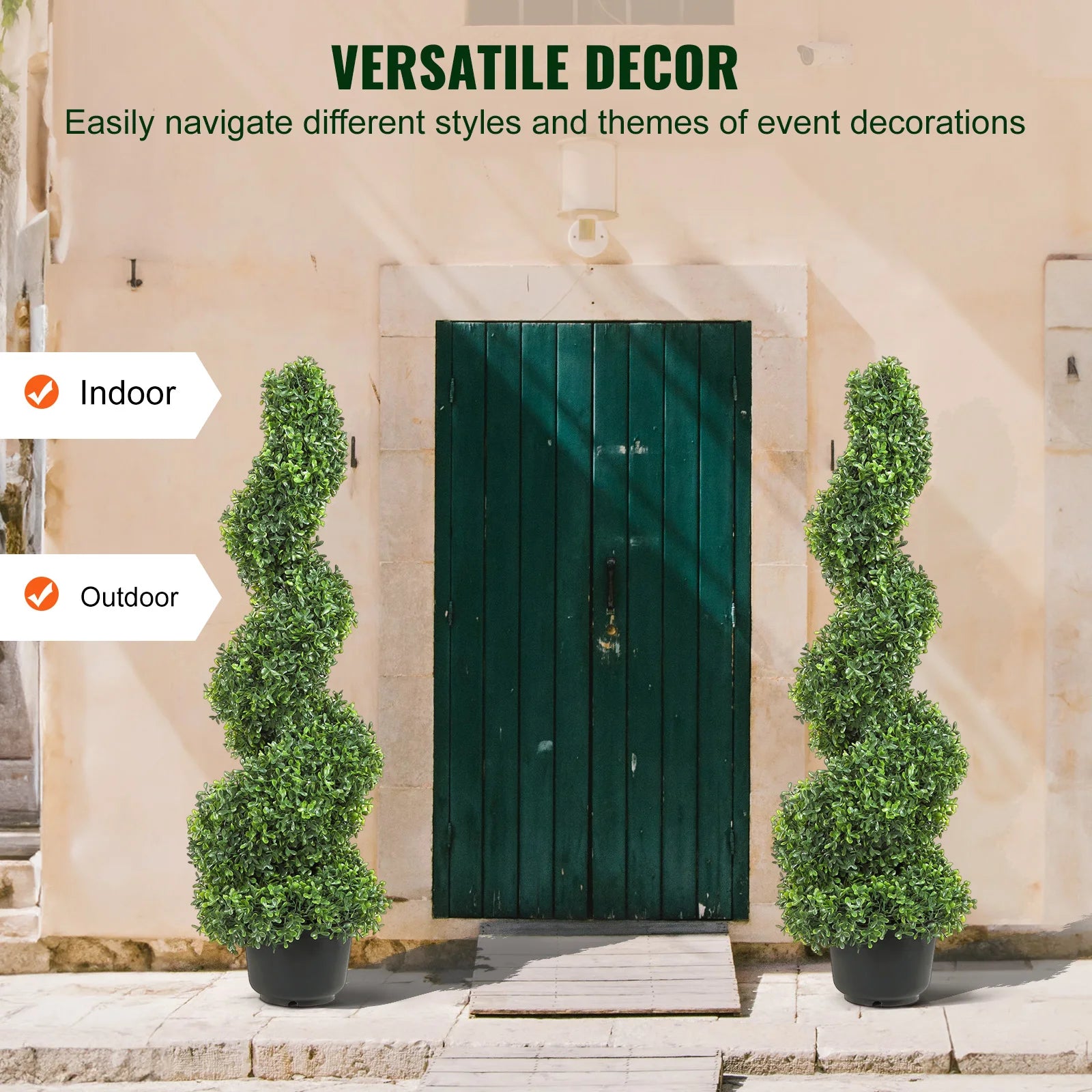 plante topiaire spirale décorative pour Noël en plastique artificiel - vue 7 sur 6