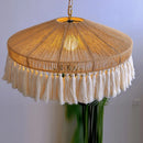 Bohemian hemp rope tassel vintage pendant light