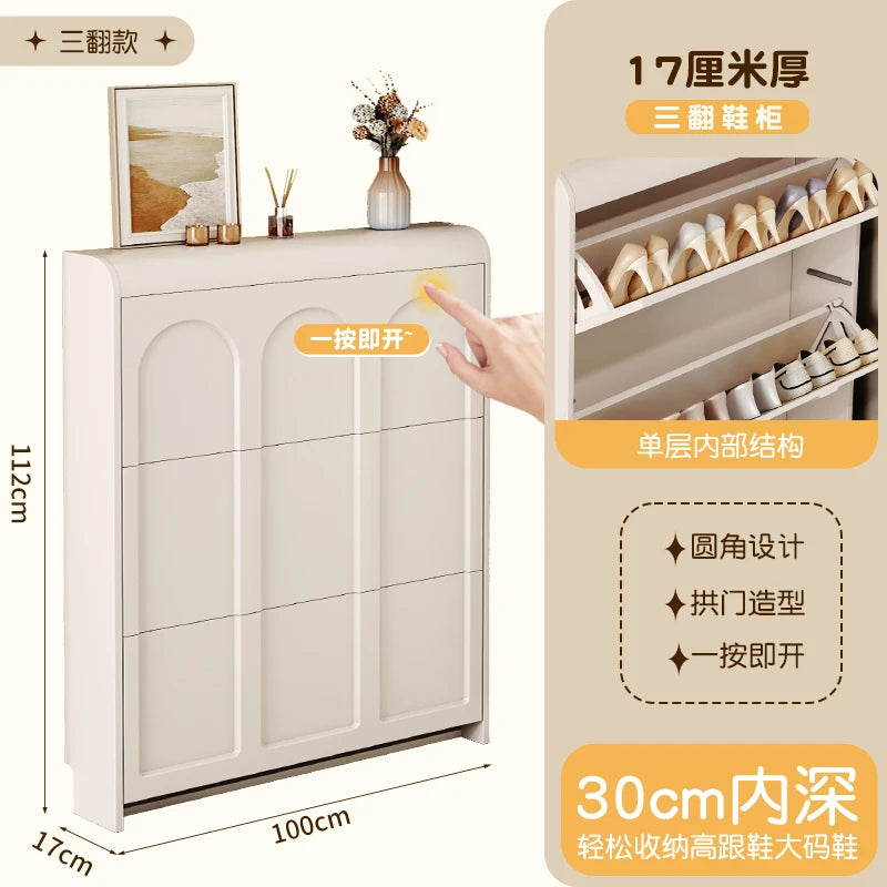 armoire à chaussures moderne en bois design nordique peu encombrant - vue 13 sur 20