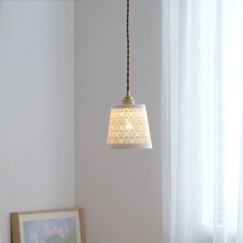 Suspension au design nordique moderne en cuivre et céramique - vue 4 sur 6