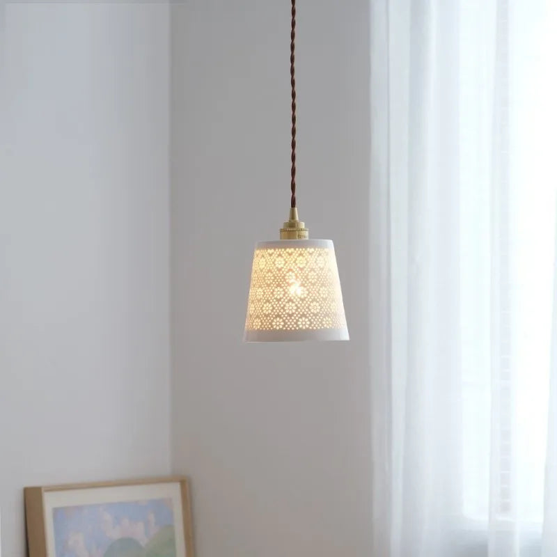 suspension moderne en céramique et cuivre pour décoration intérieure - vue 3 sur 6