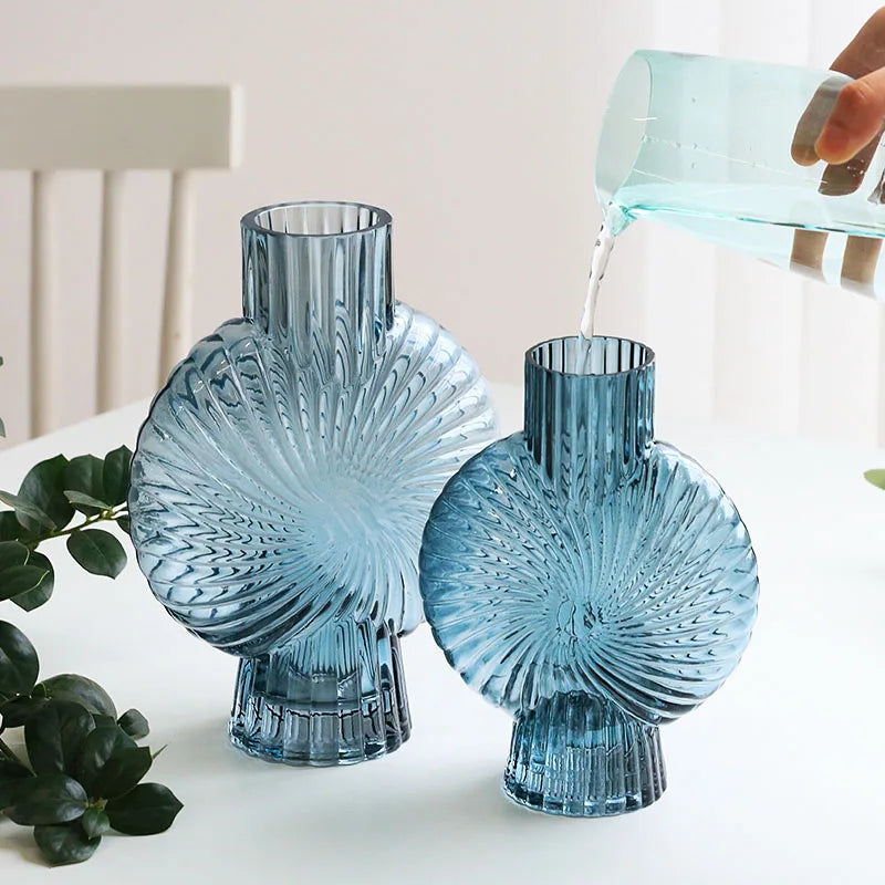 vase en verre moderne à motif spirale pour décoration intérieure - vue 3 sur 8