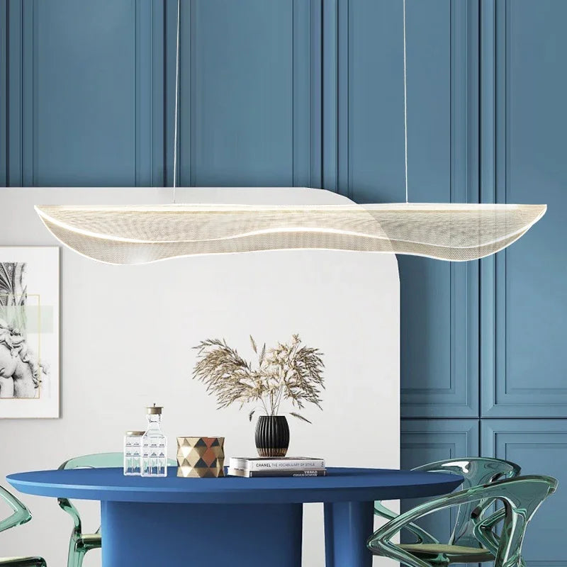 Modern minimalist decorative acrylic LED chandelier - vue 5 sur 12