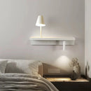 Rotating wall light with shelf and spotlight switch for decoration
