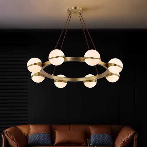 Lustre design rond avec boules LED - vue 2 sur 13