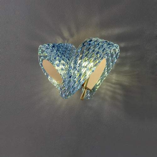 lustre led art deco verre bleu - vue 5 sur 21