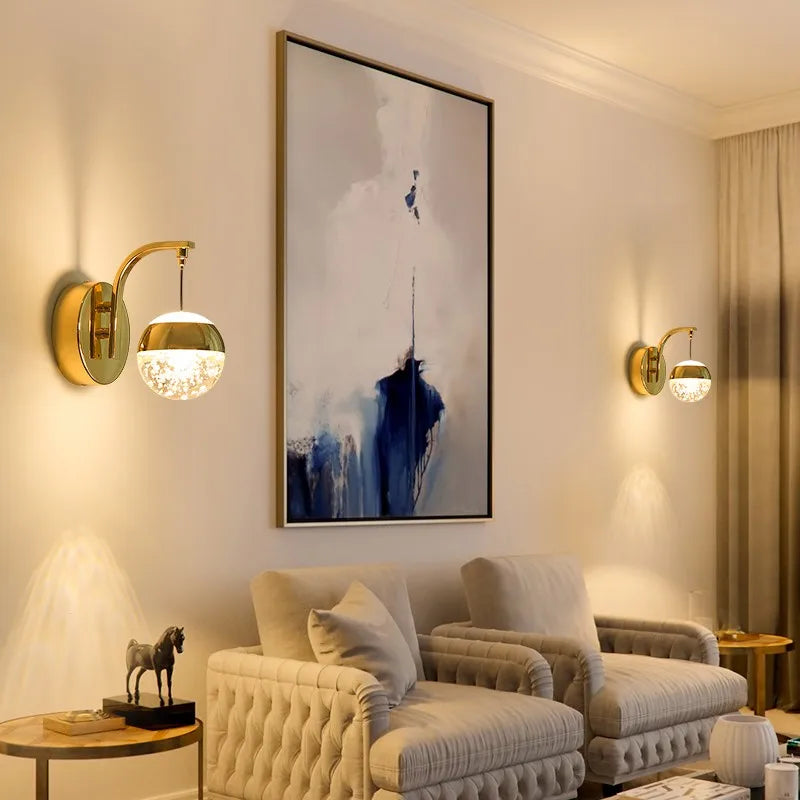 applique murale moderne créative en cristal design nordique - vue 6 sur 23