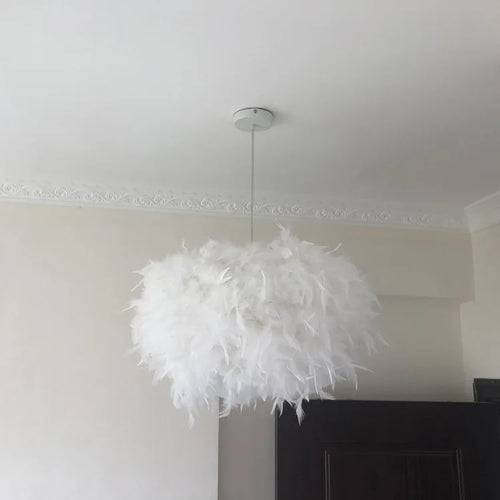 Suspension moderne en plumes E27 - vue 4 sur 5