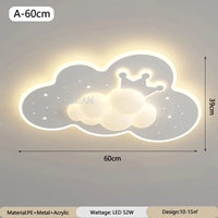 lustre créatif en forme de couronne et nuage pour enfants