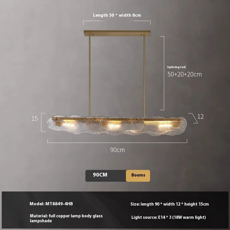 suspension moderne en cuivre et verre pour restaurant - vue 12 sur 12
