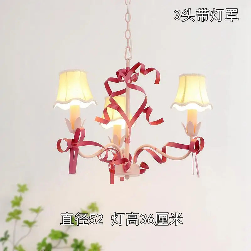lustre mignon pour enfant style pastoral avec nœud - vue 12 sur 14