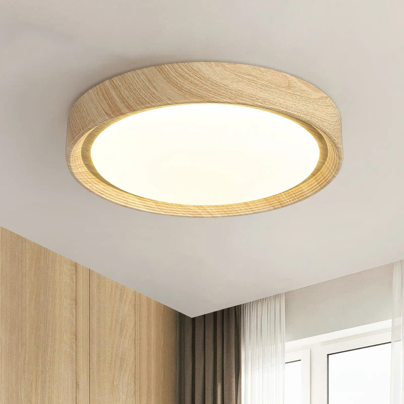 lampe led plafonnier minimaliste imitation bois créatif moderne - vue 4 sur 12