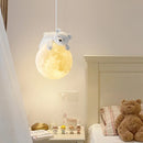 Modern children's bedroom minimalist little bear LED pendant light