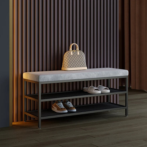 étagère à chaussures en métal design moderne pour rangement élégant - vue 2 sur 12