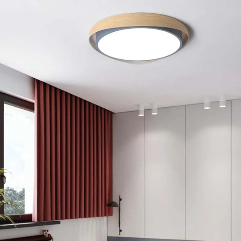 Plafonnier LED nordique moderne Macaron rond rond bord géométrique plafonniers salon chambre Luminaire décoratif d'intérieur - vue 4 sur 18