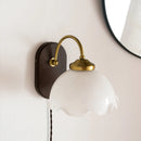 Applique murale verre fleur miroir salle bain lumière déco moderne simple