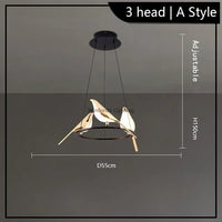 lustre led 	 art oiseau loft originalité décoration