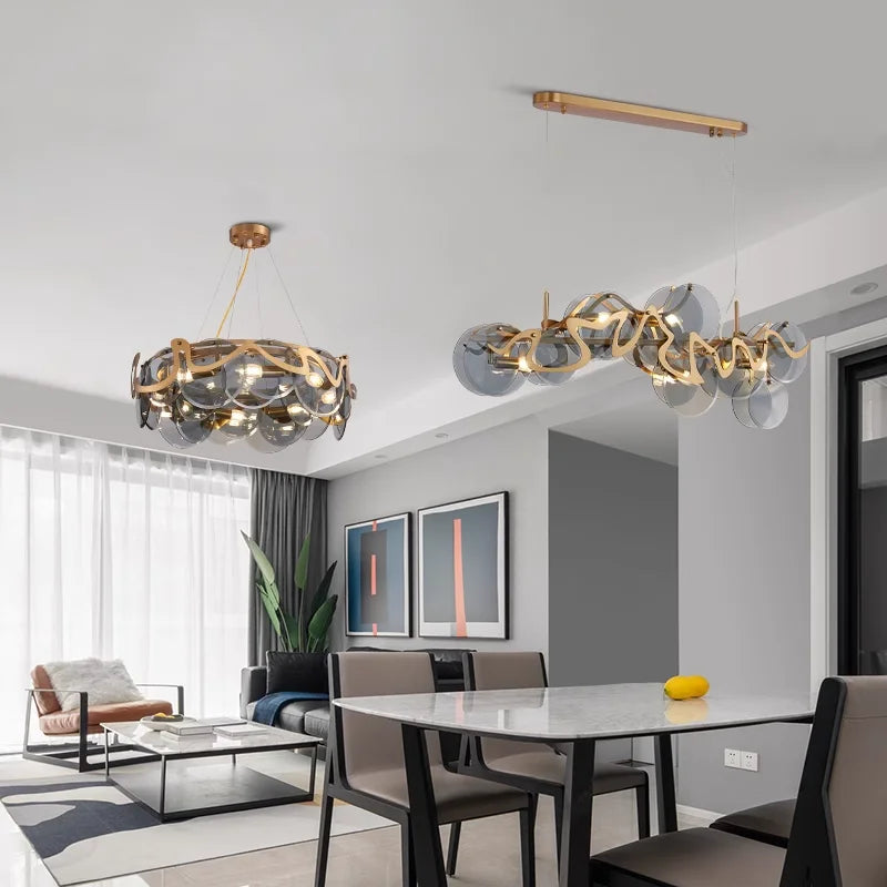 lustre nordique doré suspension créative pour hôtel - vue 6 sur 14