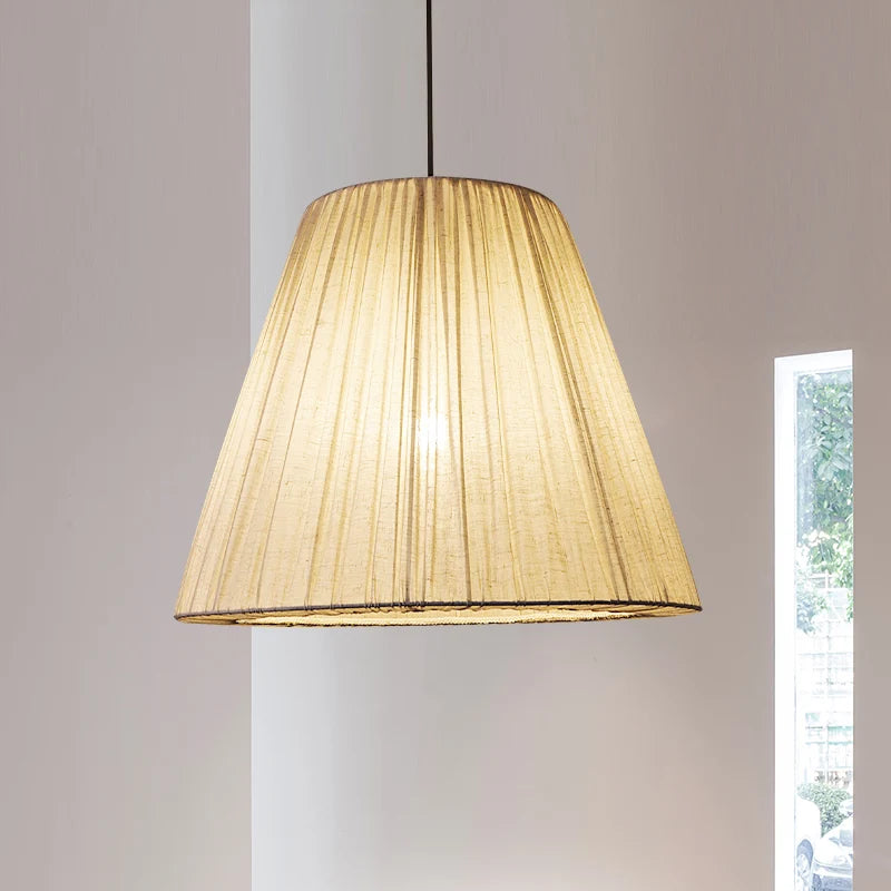 lustre rétro en tissu d'art forme de baril pour décoration intérieure - vue 6 sur 6