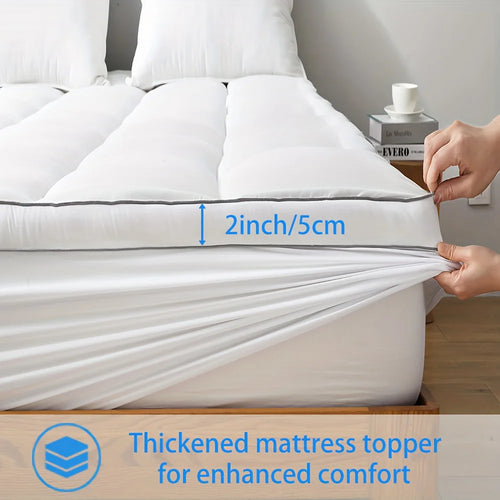 1pc Cooling Mattress Topper, Extra Thick Quilted Mattress Pad Cover with Deep Pocket, Fluffy & Soft Knitted Mattress Protector - vue 5 sur 6